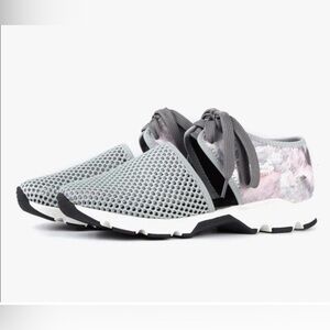 ALL-BLACK Gray Mesh Lace Up Sneaker with Sneaker Pony Hair - Size 39 Euro